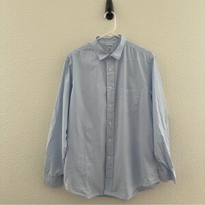 Brooks Brothers Button Down Shirt Large Blue Pink Dobby Stripe Regent Fit Preppy